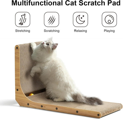 L-Shaped Cat Scratching Pad, 26.8 Inches - Ideal for Indoor Cats