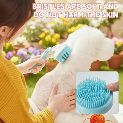 2026 Advanced 2-In-1 Pet Bathing and Grooming Brush with Built-In Shampoo Dispenser, Ergonomic Non-Slip Handle, and Deshedding Tools for Optimal Dog and Cat Care, Enhances Fur Cleaning and Circulation for Home Use