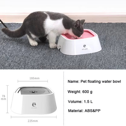 Floating Non-Spill Dog and Cat Water Bowl Dispenser with Anti-Overflow Design