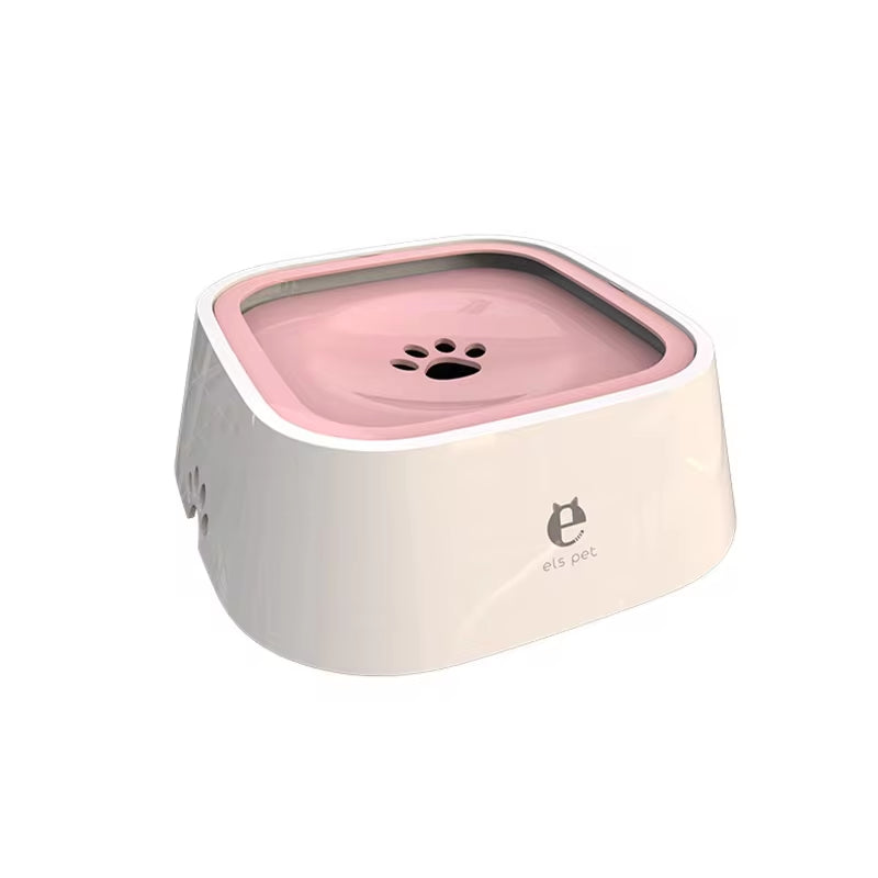 Floating Non-Spill Dog and Cat Water Bowl Dispenser with Anti-Overflow Design
