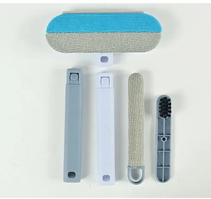 Professional Pet Hair Removal Brush Set for Upholstery, Carpets, and Clothing - Reusable Lint Brush with Extended Handle, Includes Two Brushes