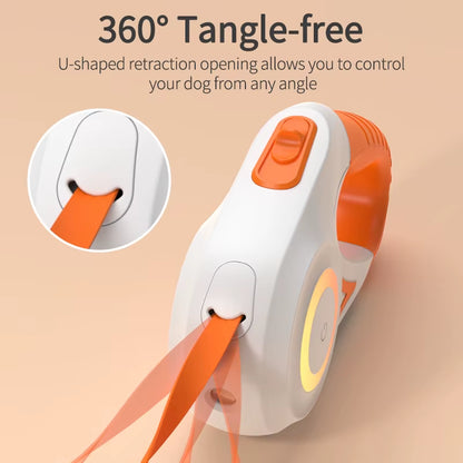 5M Retractable Dog Leash with LED Light - Fashionable and Flexible Walking Lead for Dogs and Puppies