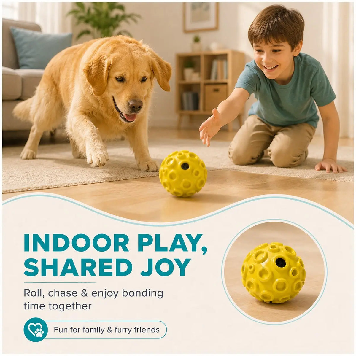 Interactive Floating Dog Ball - 4.72-Inch TPR Toy for Medium and Large Dogs, Ideal for Outdoor Fetch, Water Play, and Exercise