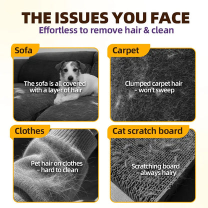 Cassiel-Pet Professional Pet Hair Removal Grooming Gloves for Cats and Dogs, Electrostatic Cleaner for Furniture, Carpets, and Car Seats, Reusable Design