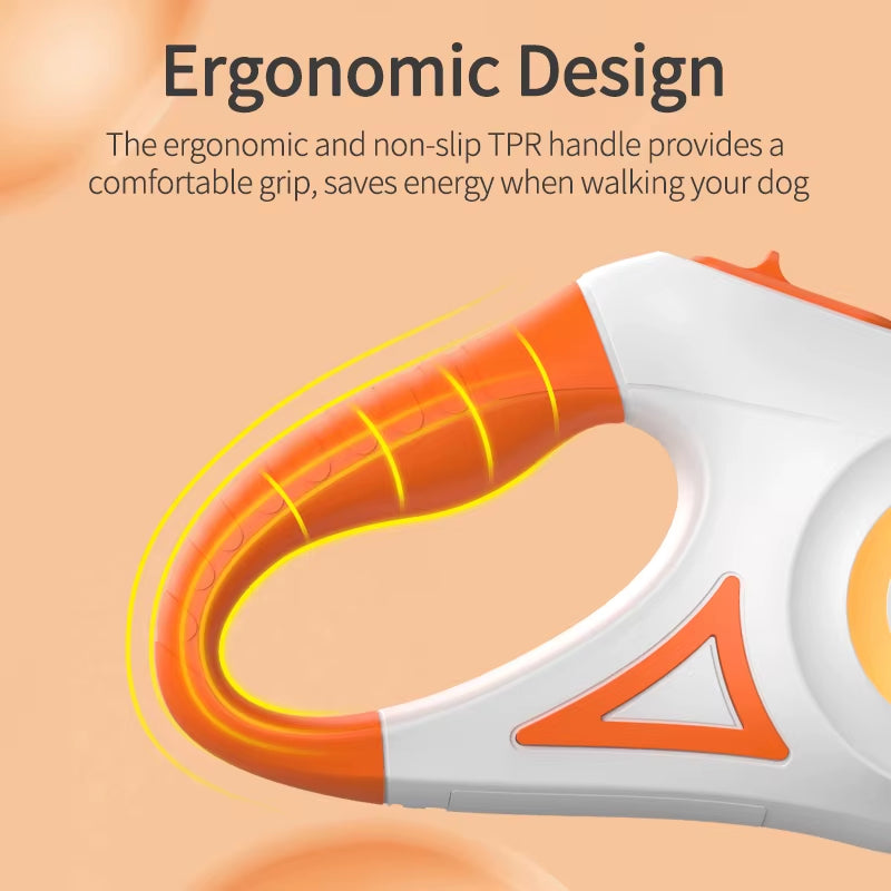 5M Retractable Dog Leash with LED Light - Fashionable and Flexible Walking Lead for Dogs and Puppies