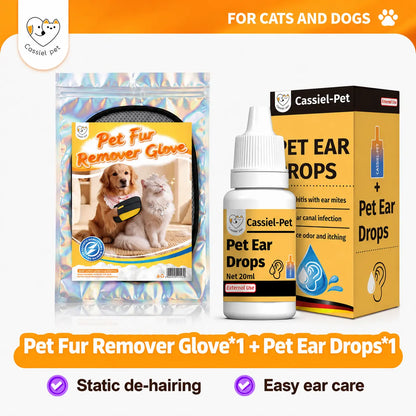 Cassiel-Pet Professional Pet Hair Removal Grooming Gloves for Cats and Dogs, Electrostatic Cleaner for Furniture, Carpets, and Car Seats, Reusable Design