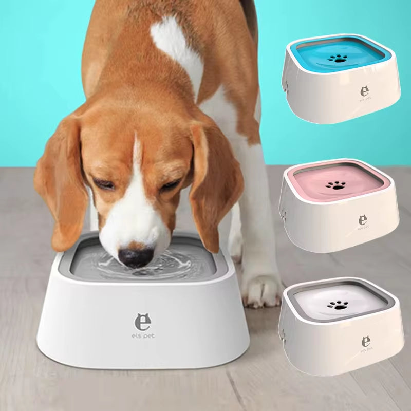Floating Non-Spill Dog and Cat Water Bowl Dispenser with Anti-Overflow Design