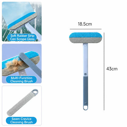 Professional Pet Hair Removal Brush Set for Upholstery, Carpets, and Clothing - Reusable Lint Brush with Extended Handle, Includes Two Brushes