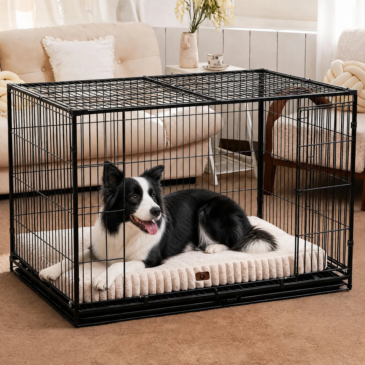 Sohochic Cozila Modern Washable Orthopedic Dog Bed with Egg Crate Foam, Waterproof Liner, and Non-Slip Bottom - Enhanced Comfort and Weight Distribution for Medium and Large Dogs, Ideal for Home and Outdoor Use