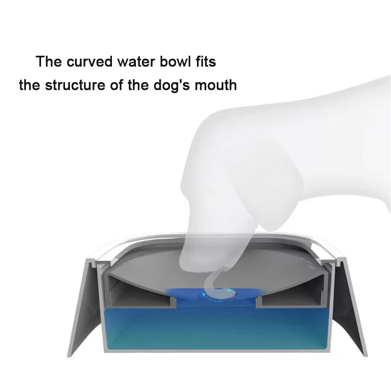 Floating Non-Spill Dog and Cat Water Bowl Dispenser with Anti-Overflow Design