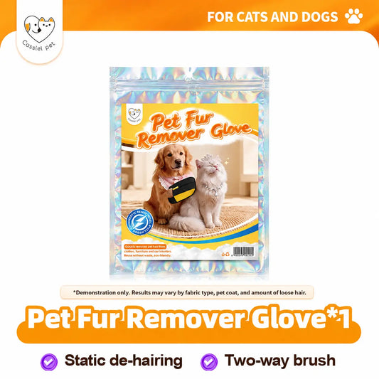 Cassiel-Pet Professional Pet Hair Removal Grooming Gloves for Cats and Dogs, Electrostatic Cleaner for Furniture, Carpets, and Car Seats, Reusable Design