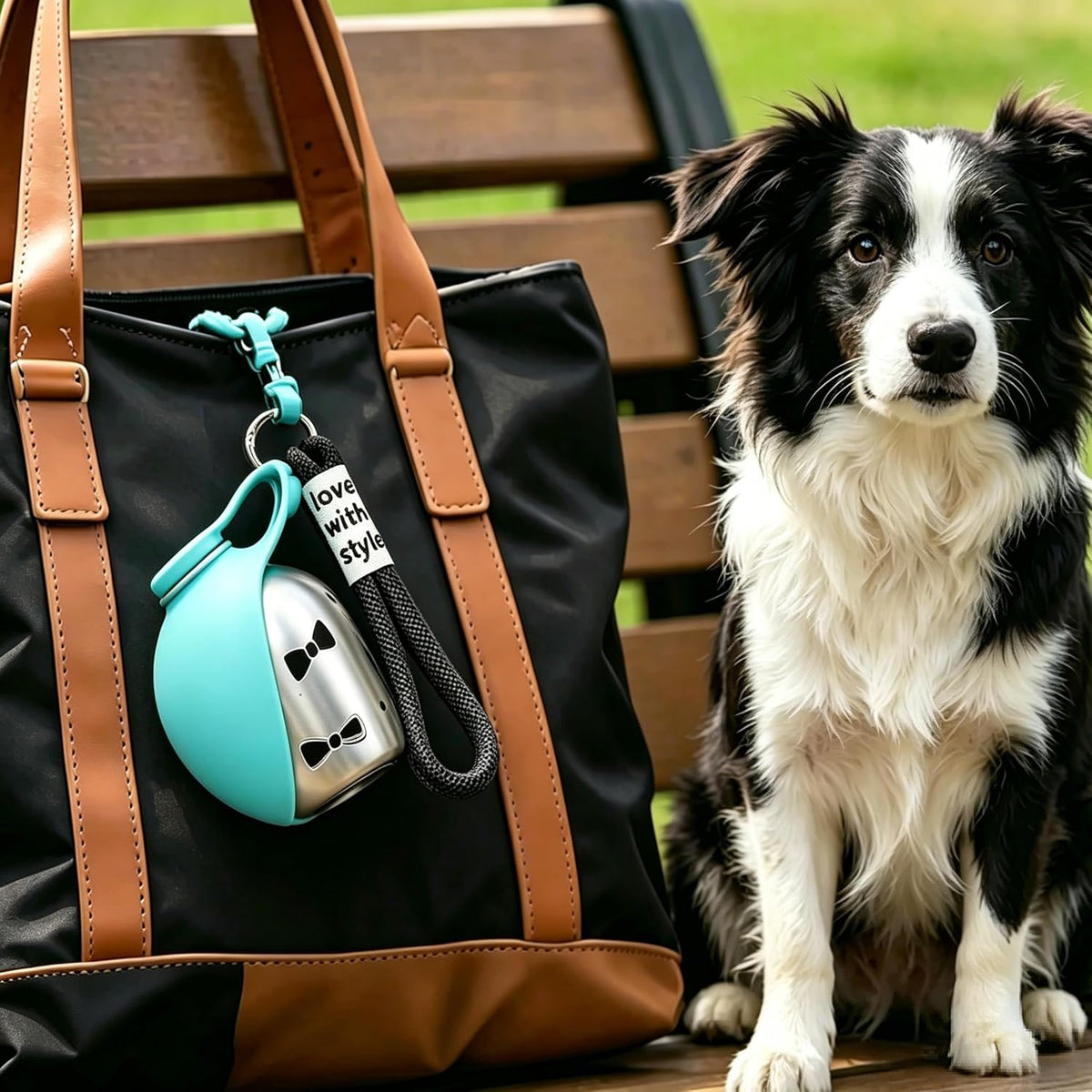 Portable 2-In-1 Dog Water Bottle with Bowl - 10oz Stainless Steel Leak-Proof Travel Dispenser with Silicone Bowl, Ideal for Walking, Hiking, and Travel (Blue A)